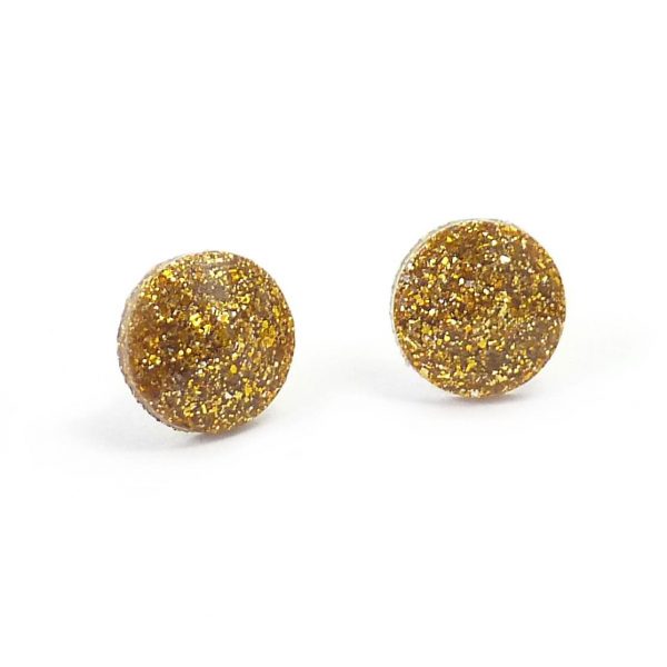 Antique Gold Circle Studs on white background