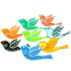 Folk Art Bird Pins