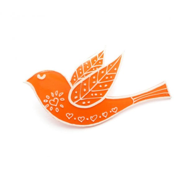 Orange Folk Art Bird