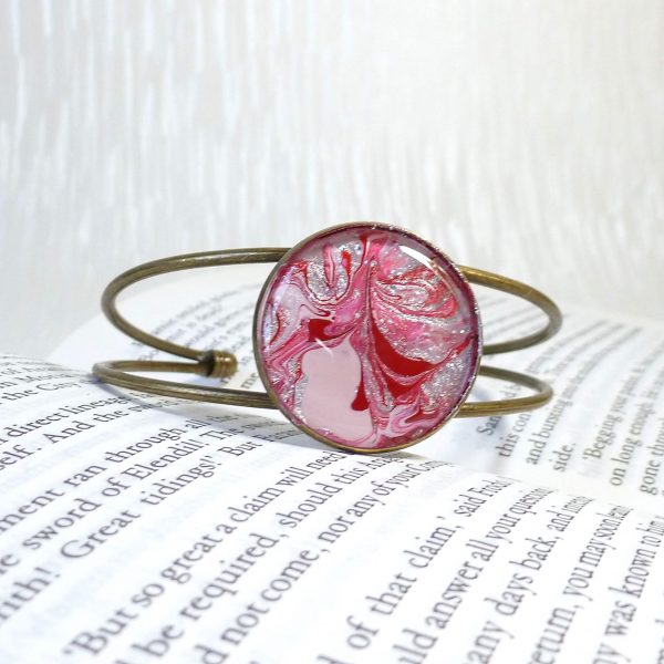 pink silver swirls bracelet 2