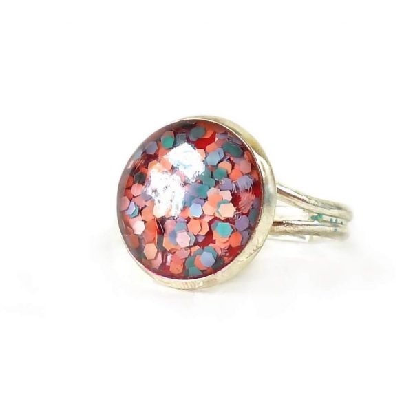 Pink speckles ring 2