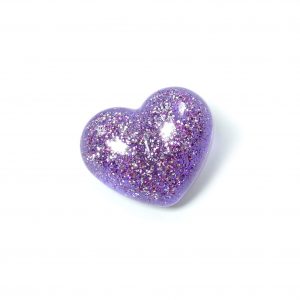 Purple Glitter heart pin