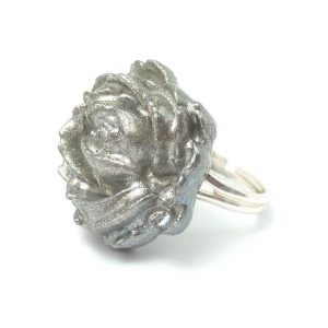 Silver Rose Ring silver band 2