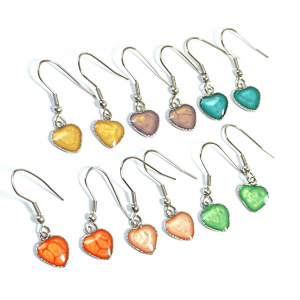heart dangle earrings