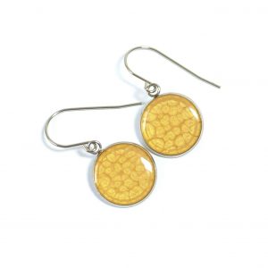 Golden Yellow 18mm steel earrings