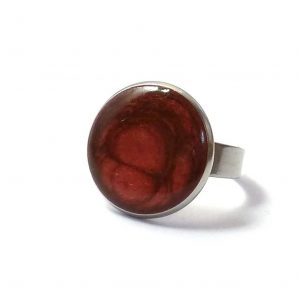 18mm Red Steel and Enamel ring Img2