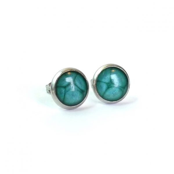 10mm Turquoise Steel studs on white img1