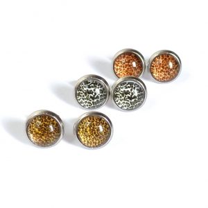 10mm gold bronze silver studs on white