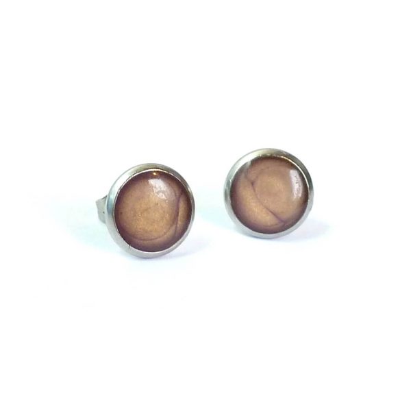 10mm lilac gold steel studs on white