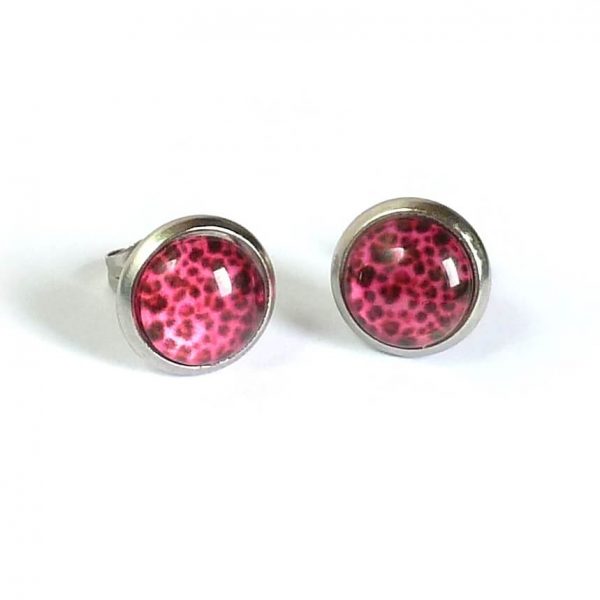 10mm pink studs on white