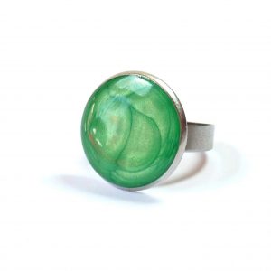 Bright Green enamel ring 18mm ring img2
