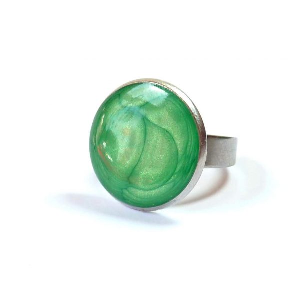 Emerald Green 18mm bezel ring img2