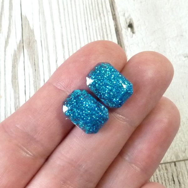 Turquoise Small OCtagon Studs on hand