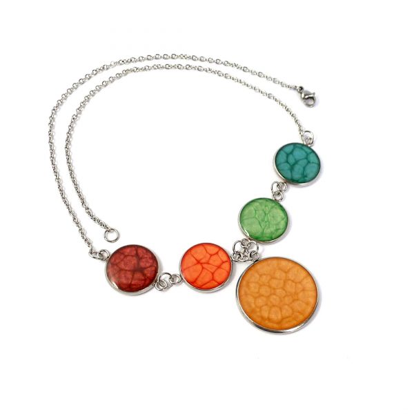5 Bezel rainbow pendant with large central bezel