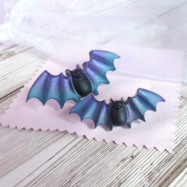blue and purple bats